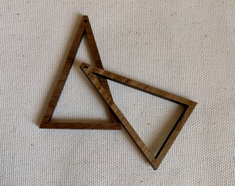 Wood Blank Triangle Frames 3 sizes Earring Findings