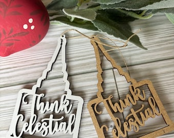 Think Celestial LDS Christian Primary Ward Youth Christmas Gift { SET of 1, 5 or 10, 50 or 100 Bulk } Ornament Christ Centered Christmas