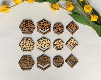 Earring Blank Leopard Cheetah Print  Wood earring findings  **4 styles and 3 wood choices **