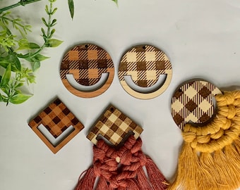 Earring Wood Blank Buffalo Plaid engraved earring findings **2 styles and 2 wood choices **