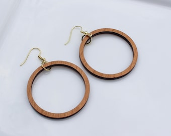 Hoop Earrings Joanna Inspired  Wood Hoops