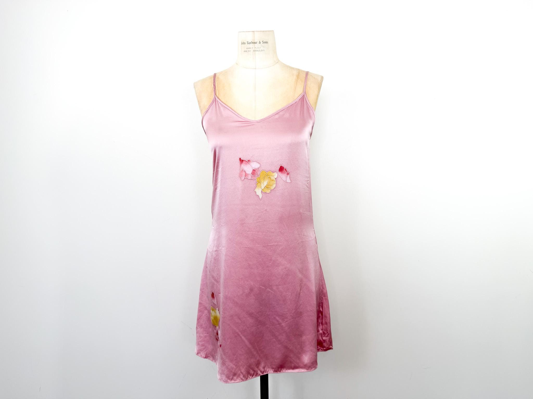 strapless open back dress Vintage 1960s Pink Micro Mini Dress with Large Dagger Collar