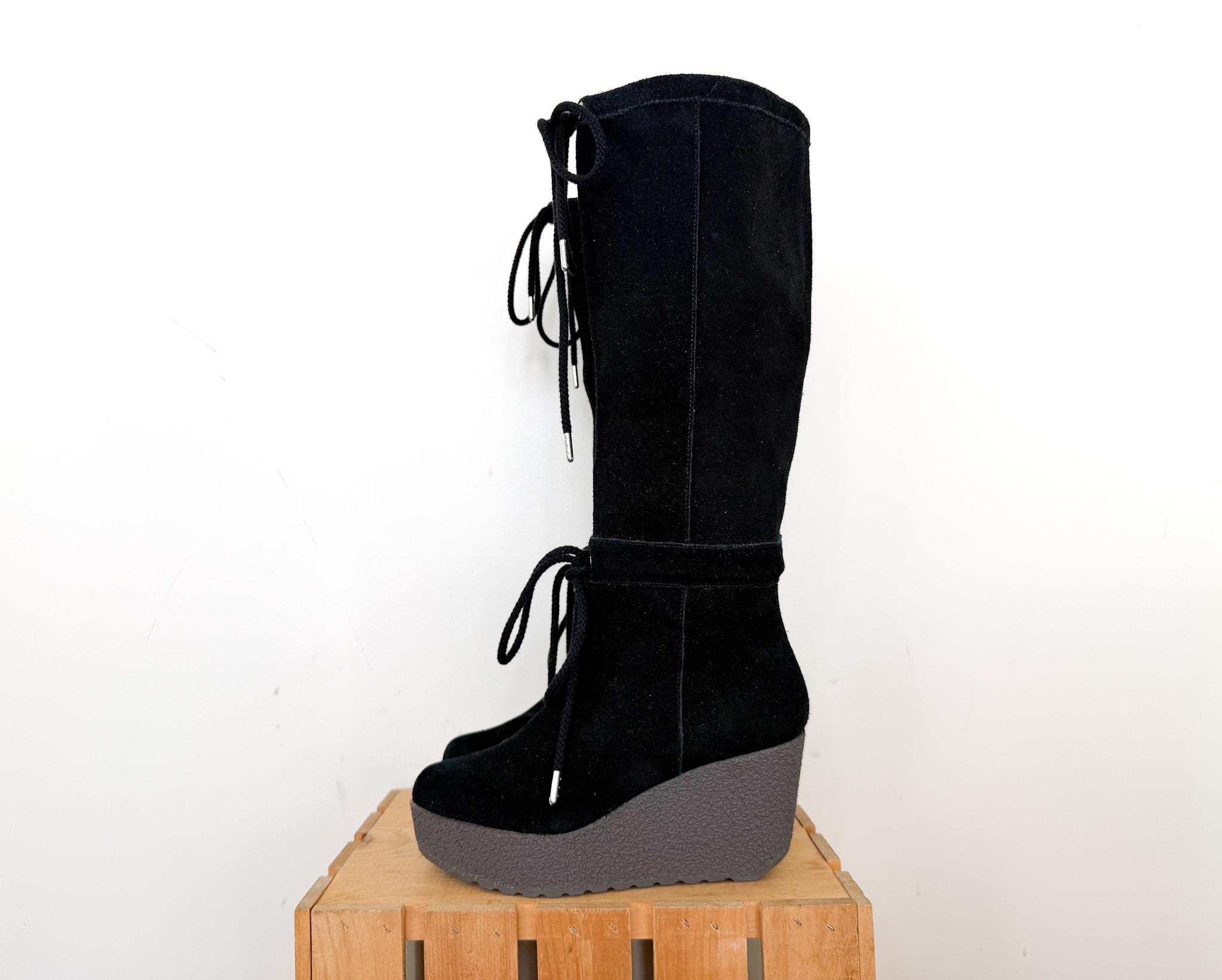 Y2k 2000s Platform Boots - Etsy 00s Archive Y2K 2Way Lace Up Boots
