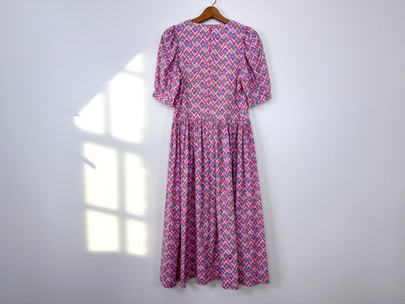 Vintage 80s-90s Size M Laura Ashley Pink Diamond … - image 5