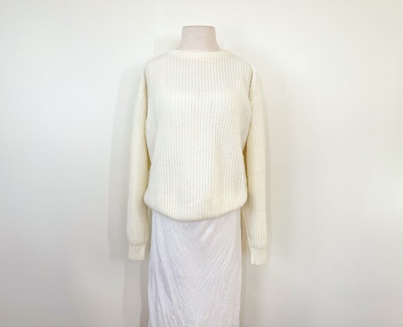 Vintage 90s XS-M Simple Slouchy Drop Shoulder Ivo… - image 1