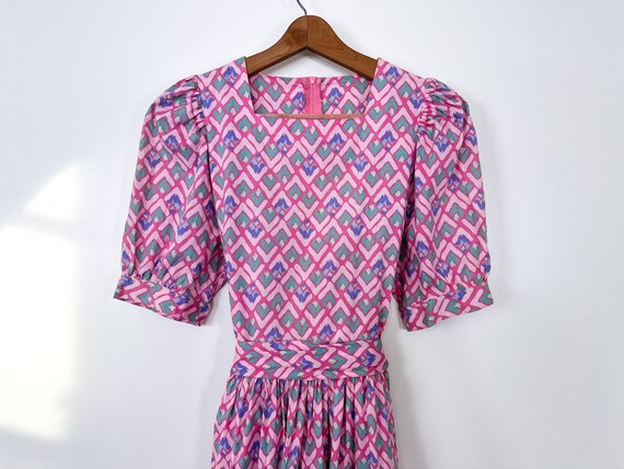 Vintage 80s-90s Size M Laura Ashley Pink Diamond … - image 3