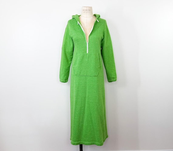 Vintage 70s Size S-M Hoodie Sweatshirt Long Dress / 1970s Maximalist Psychedelic Retro Neon Day Glo Bright Green Hooded Zip up Lounge Maxi - Etsy Vintage 70s Size S-M Hoodie Sweatshirt Long Dress / 1970s Maximalist Psychedelic Retro Neon Day Glo Bright Green Hooded Zip up Lounge Maxi - Etsy