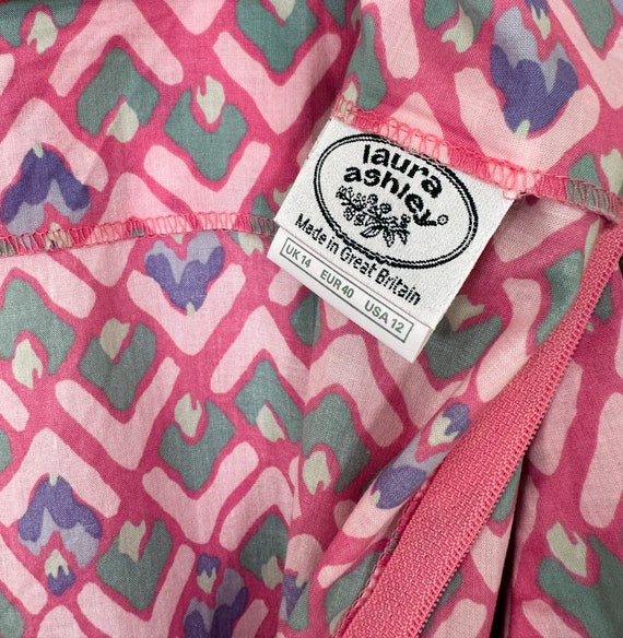 Vintage 80s-90s Size M Laura Ashley Pink Diamond … - image 8