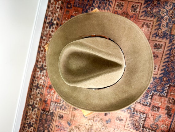 Vintage 70s-80s Wool Wide Brim Western Hat with W… - image 6
