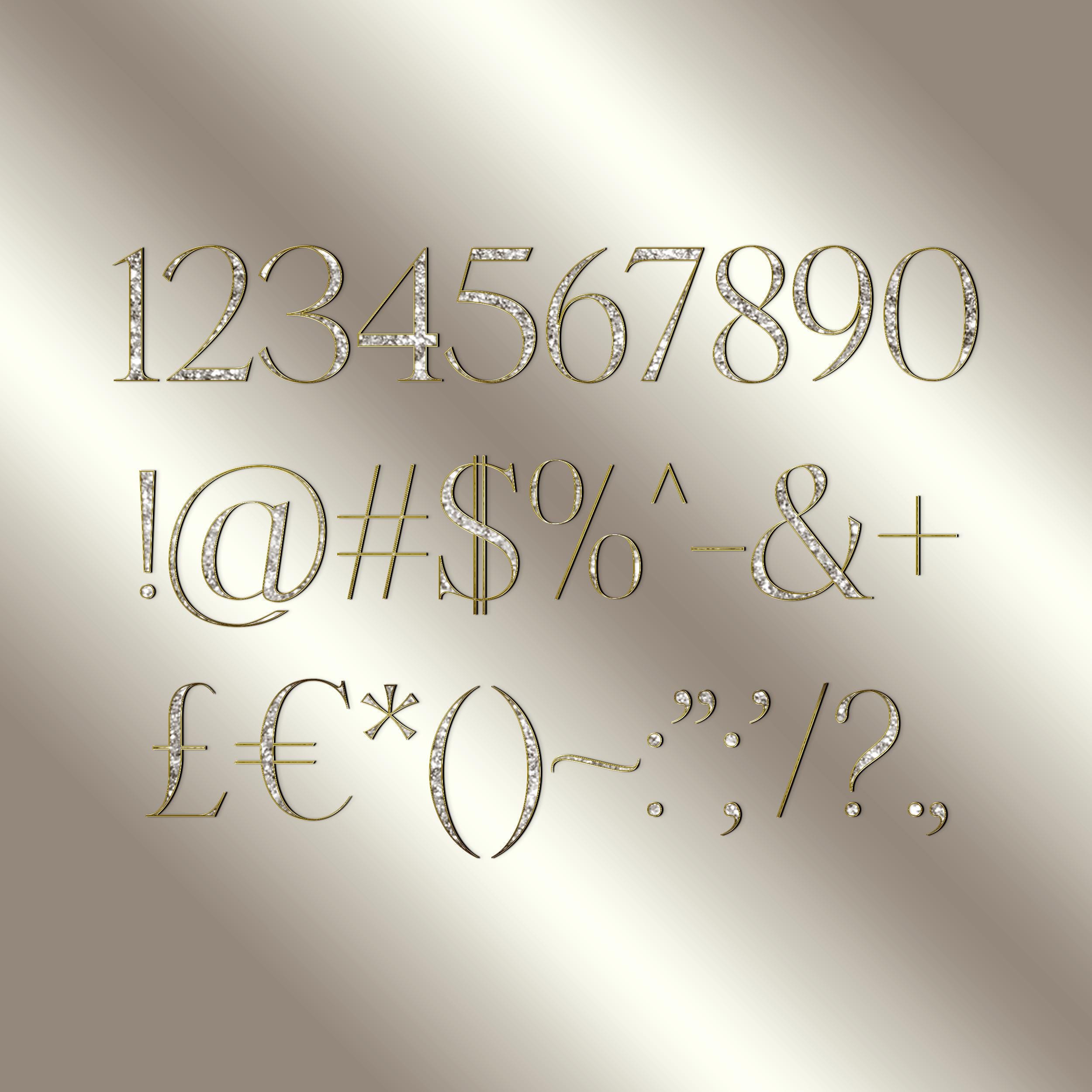 Silver Gold Glitter Alphabets PNG, Chrome Gold Letters Clipart ...