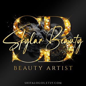 Modern Gold bling Logo, Smoke logo, Beauty Logo, Couture logo, Cosmetics logo, Nail logo, Lash logo, brows Logo, Salon logo, Boutique logo,