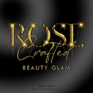 Modern Gold Digital logo, Beauty Logo, Glitter Logo, Sparkle Logo, Makeup Logo, Hair Logo, Luxury Logo, Nail Logo, Boutique Logo, Lash Logo,