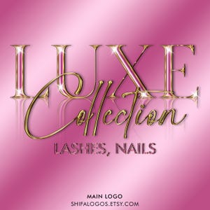 Pink Logo, Beauty Logo, Glitter Logo, Sparkle Logo, Makeup Logo, Hair Logo, Luxury Logo, Nails Logo, Boutique Logo, Lash Logo, Chrome Logo,