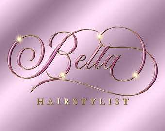 Luxury Metallic Gold Pink logo Design, Beauty Branding Logo Kit, Lashes Logo, Hair Stylist Logo, Makeup Artist Logo, Nail Salon Logo, Logo,