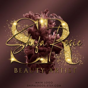 Watercolor Beauty Logo: Rose Brown Smoke Design (PNG, JPG, PDF)