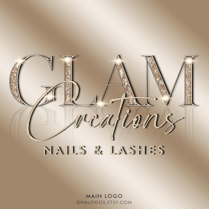 Gold logo, beige logo, Beauty Logo, Glitter Logo, Sparkle Logo, Makeup Logo, Hairs Logo, Luxury Logo, Nails Logo, Boutique Logo, Lash Logo,