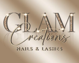 Gold logo, beige logo, Beauty Logo, Glitter Logo, Sparkle Logo, Makeup Logo, Hairs Logo, Luxury Logo, Nails Logo, Boutique Logo, Lash Logo,
