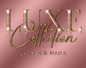 Pink Glitter Beauty Logo Design: Makeup, Hair, Nails