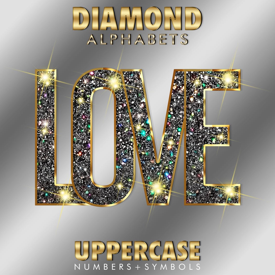 Glittery Diamond Sparkles Alphabets PNG, Gold Transparent Fonts Letters ...