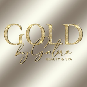 Modern Gold Glitter Logo Design, Digital Beauty Cosmetics Lashes Nails Brows Hairstylist logos & Branding
