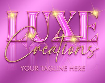 Diseño de logotipo moderno de lujo en oro rosa, logotipo de estilista de moda y maquillaje metálico, diseños de marca.