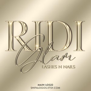 Gold chrome logo, Beauty Logo, Glitter Logo, Sparkle Logo, Makeup Artist Logo, Hairs Logo, Luxury Logo, Nail Logo, Boutique Logo, Lash Logo,