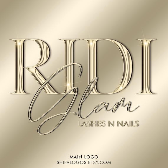Gold chrome logo, Beauty Logo, Glitter Logo, Sparkle Logo, Makeup Artist Logo, Hairs Logo, Luxury Logo, Nail Logo, Boutique Logo, Lash Logo,