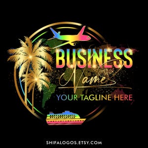 Palm Tree Travel Agency Logo Design: Premade Business Branding