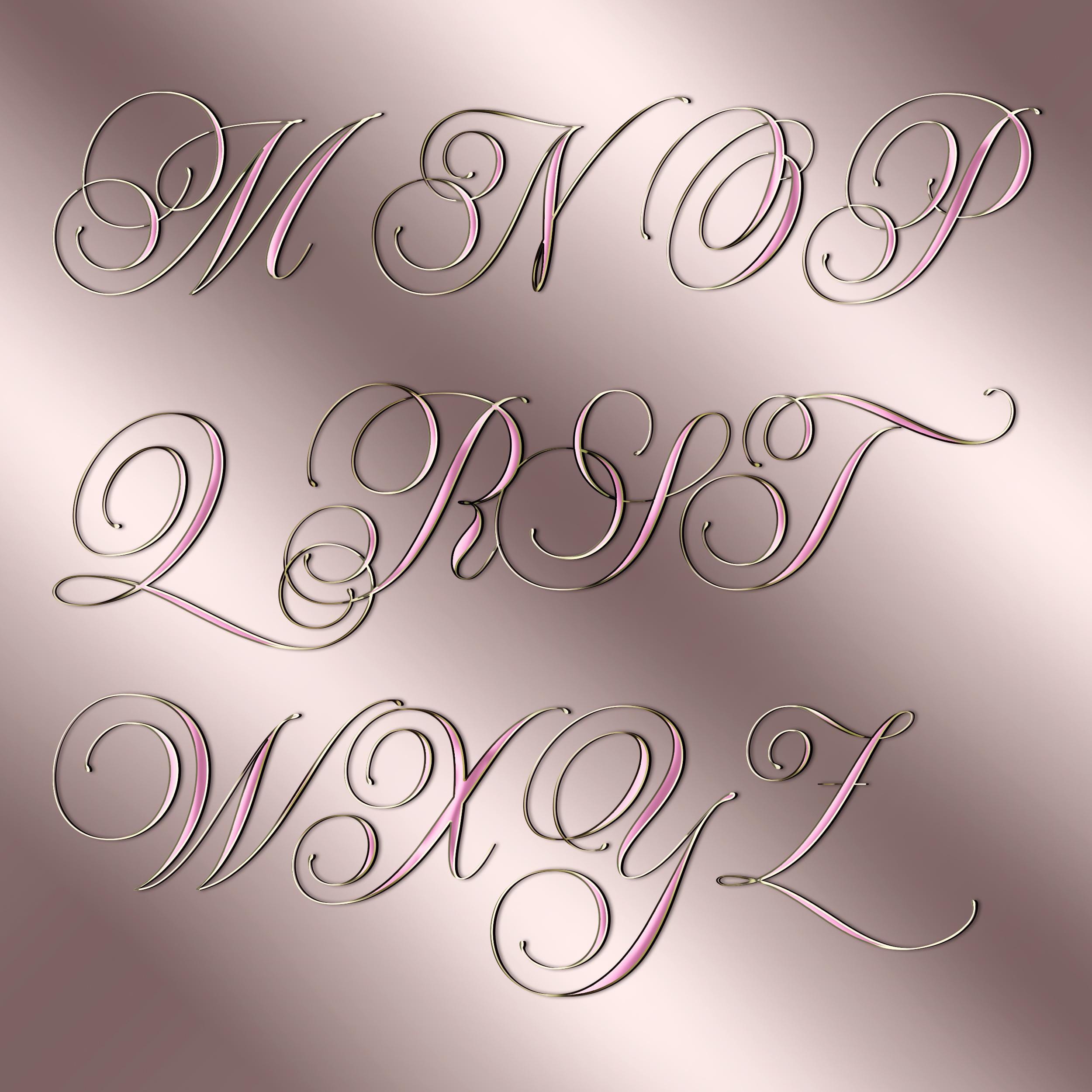 Pink Cursive Q Modern Pink Gold Cursive Transparent Alphabets PNG, Shiny Script ...