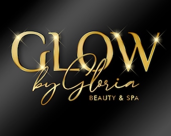 Diseño de logotipo digital de lujo en oro negro, logotipo de belleza, logotipo de maquillaje, logotipo de pestañas, logotipo de salón, logotipo de peluquería, logotipo de boutique, logotipo de depilación, marca.