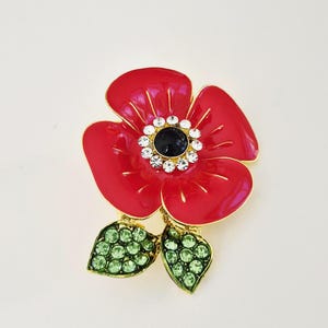 Red Poppy Badge Brooch Pin
