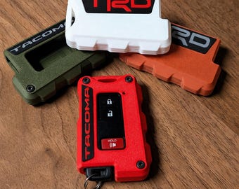 3rd Gen Toyota Tacoma Key Fob Case, 3D Printed TRD / SR5 / Limited & Tacoma Logo - 2016-2023 - Pushbutton start Fob