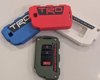 Custodia per portachiavi Toyota Tacoma di quarta generazione, logo TRD/SR5/Limited e Tacoma stampato in 3D - Portachiavi con pulsante di avviamento 2024+