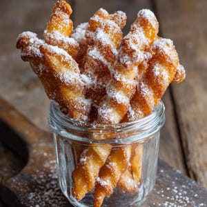Best Recipe for Deliciously Crispy Funnel Cake Sticks | Easy Fair-Style Snack | Printable Dessert Recipe PDF | Instant Download