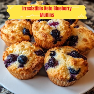Irresistible Keto Blueberry Muffins Recipe - Low Carb, Sugar-Free, and Quick to Bake! RECIPE Digital Download Printable