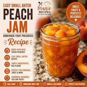 Peach Jam Recipe PDF – Easy Small Batch Homemade Fruit Preserves (Digital Download)