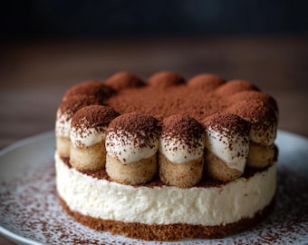 Receta de pastel de tiramisú: un elegante postre italiano con café (PDF imprimible, sin horno)