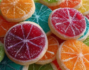 Jello Sugar Cookie Recipe – Colorful Fruity Citrus Slices (Digital PDF)