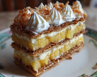 Receta de Mille-Feuille: Pastelería tradicional francesa (Descarga digital en PDF)