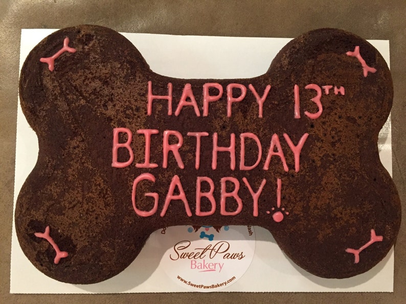 Personalized 9 Carob Dog Birthday Bone Cake with Banana and Etsy
