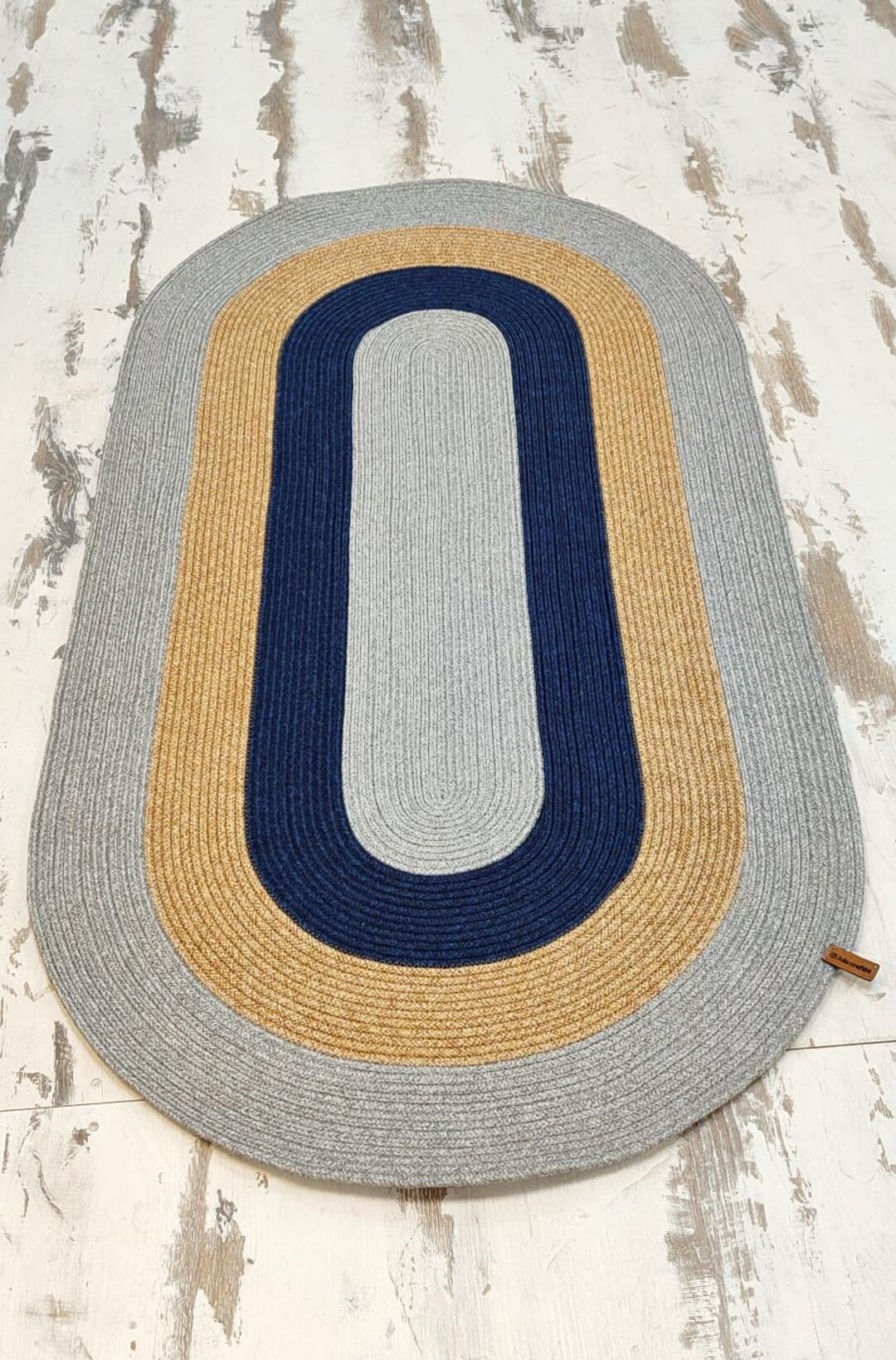 Handmade Ellipse Jute Rug | Natural Boho Braided Rope Carpet | Eco ...
