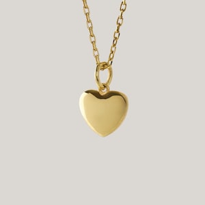 14K massief gouden hartketting | Sierlijke hanger met klein hartje | Minimalistische liefdessieraden Cadeau voor haar | Echt gouden alledaagse ketting | Hartvormige bedel