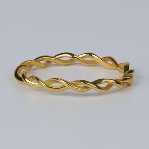 Handgemaakte gedraaide massief gouden ring: verfijnde gevlochten verlovingsring (14K, 18K)