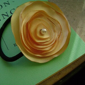 Sunshine Satin Flower Ponytail holder