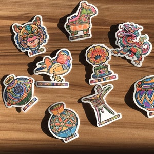 Set of Art Stickers | Vinyl Art Stickers | Painting Stickers | Scrapbooking Stickers | Journaling Stickers | Vintage Stickers