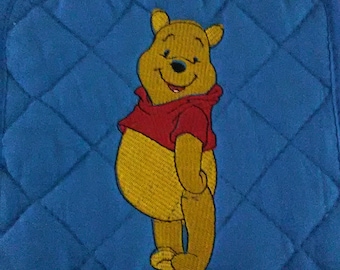 TWO Quilted Potholders 8.5 Square Reversible Potholders Fabric Potholders Winnie the Pooh Piglet Tigger 100 Acre Woods Eeyore Wash