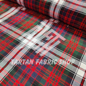 Macdonald Dress Tartan Fabric - Homespun 100% Acrylic Tartan - Machine Washable - 54 Inches Width - Kilt Making Fabric