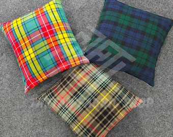 Scottish Tartan Pillow Covers - Handmade Cushion Covers -Tartan Home Decor - Pillow Covers Custom Size 180 Tartan - Only Covers