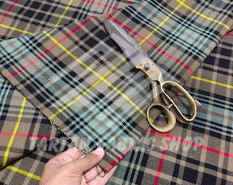 Stewart Hunting Weathered Tartan Fabric - Homespun 100% Acrylic Tartan- Machine Washable -Running Yards-54 Inches Width - Kilt Making Fabric