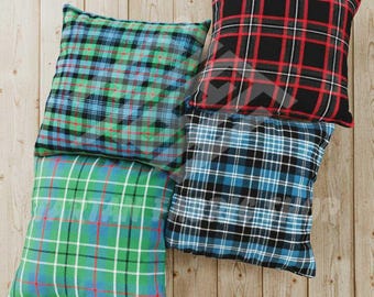 Scottish Tartan Pillow Covers -Handmade Pillow Covers -Tartan Cushion Cover for Home Decor-Cushion Covers Custom Size 200 Tartan-Covers Only